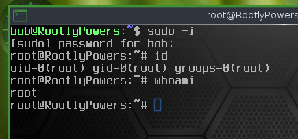 sudo to bob